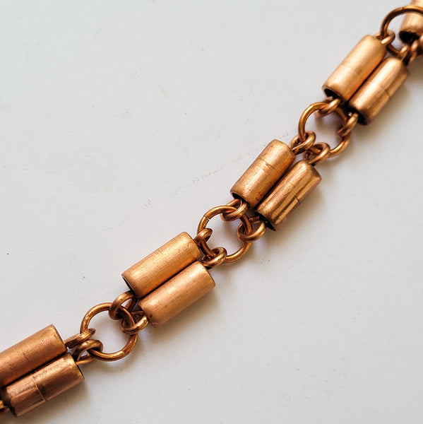 Handmade Unisex Copper Tube Bracelet – Adjustable with Lobster Clasp & Jump Rings