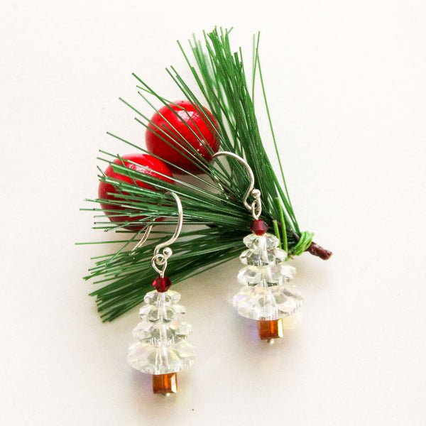 Swarovski Crystal Christmas Tree Earrings
