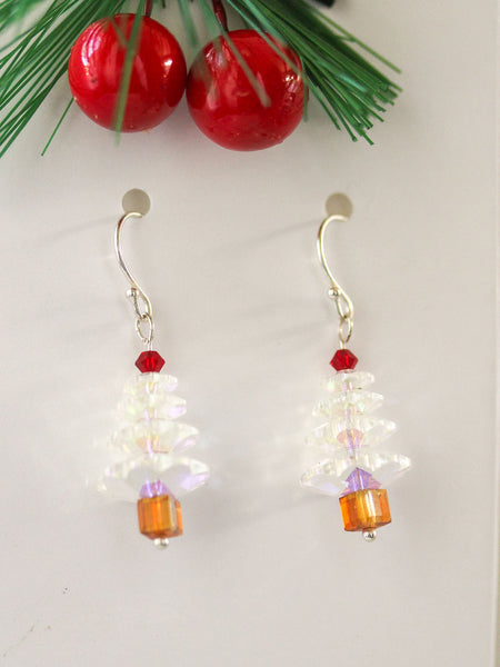 Swarovski Crystal Christmas Tree Earrings