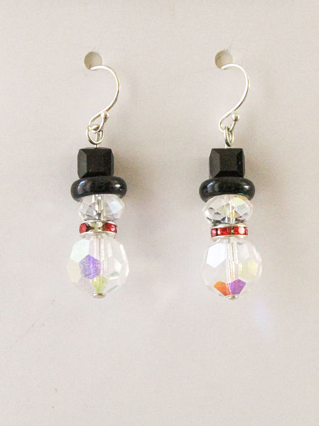 Swarovski Crystal Snowman Earrings