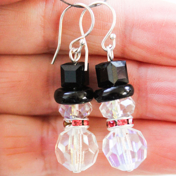 Swarovski Crystal Snowman Earrings
