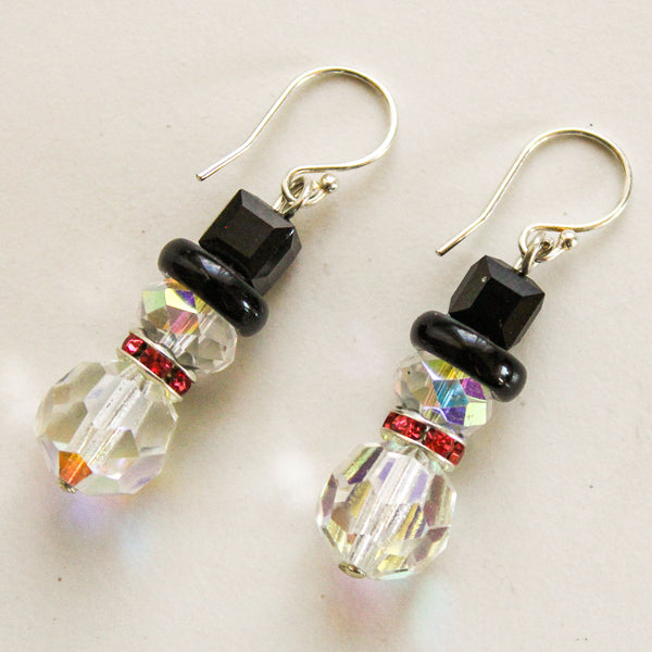 Swarovski Crystal Snowman Earrings