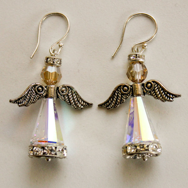 Swarovski Crystal Christmas Angel Earrings