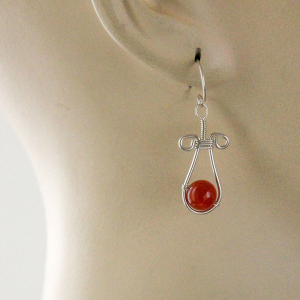 Carnelian Sterling Silver Earrings