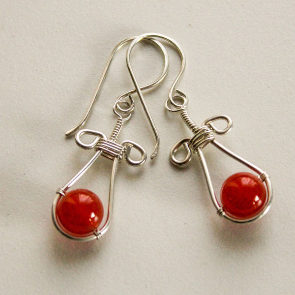 Carnelian Sterling Silver Earrings