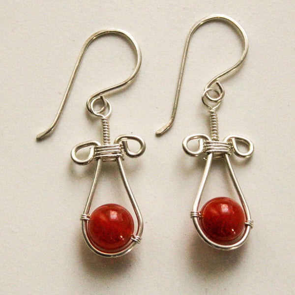 Carnelian Sterling Silver Earrings