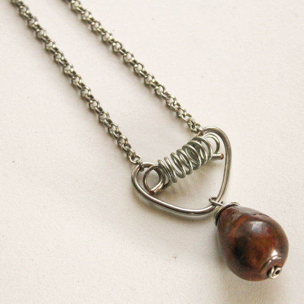 Jasper Pendant Necklace, Gift for Her