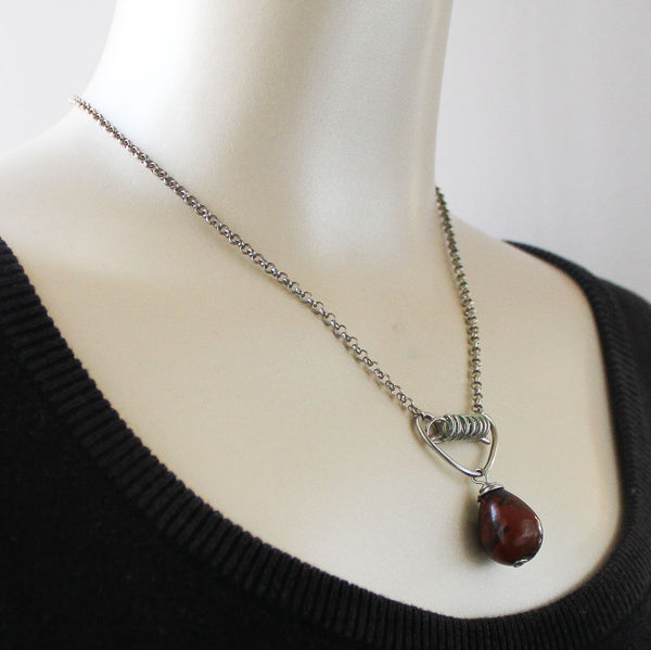 Jasper Pendant Necklace, Gift for Her