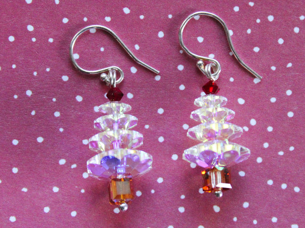 Swarovski Crystal Christmas Tree Earrings