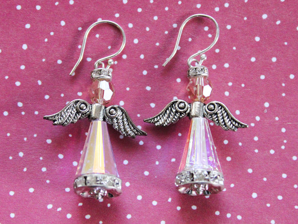 Swarovski Crystal Christmas Angel Earrings