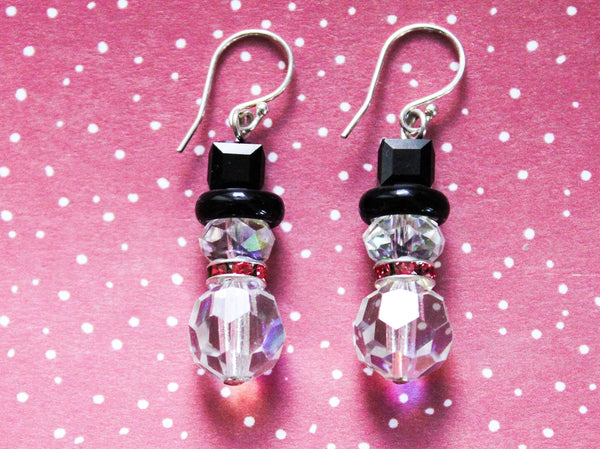 Swarovski Crystal Snowman Earrings