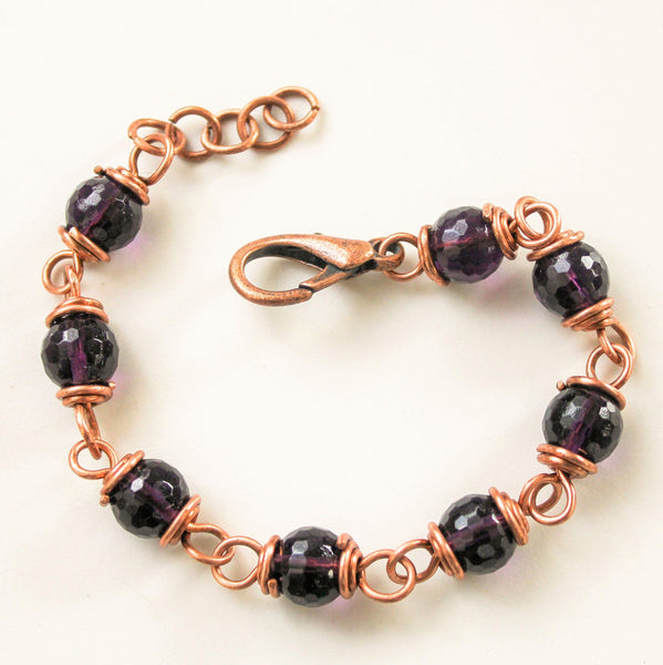 Amethyst Copper Bracelet