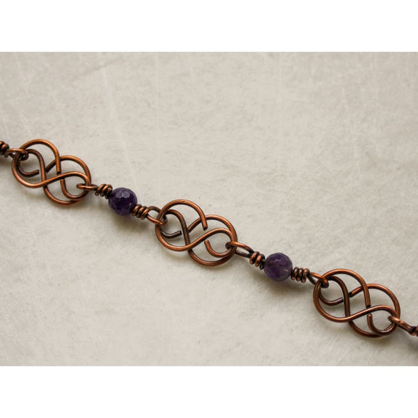 Celtic Amethyst Copper Bracelet