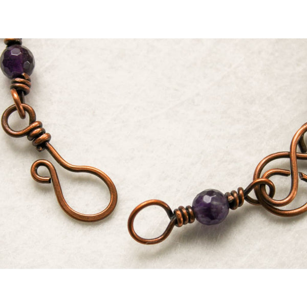 Celtic Amethyst Copper Bracelet