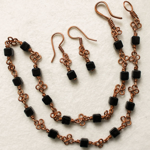 Celtic Black Onyx Copper Necklace