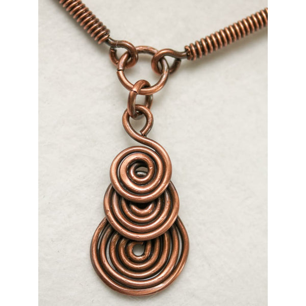 Celtic Copper Spiral Statement Necklace
