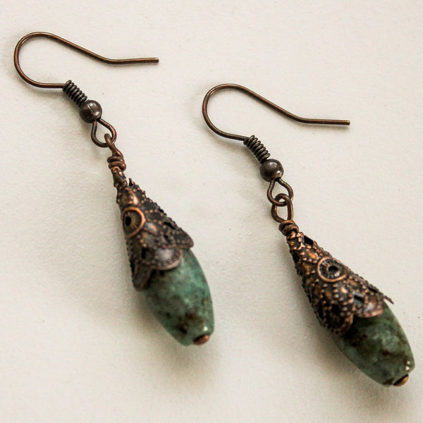 Chrysocolla Copper Earrings