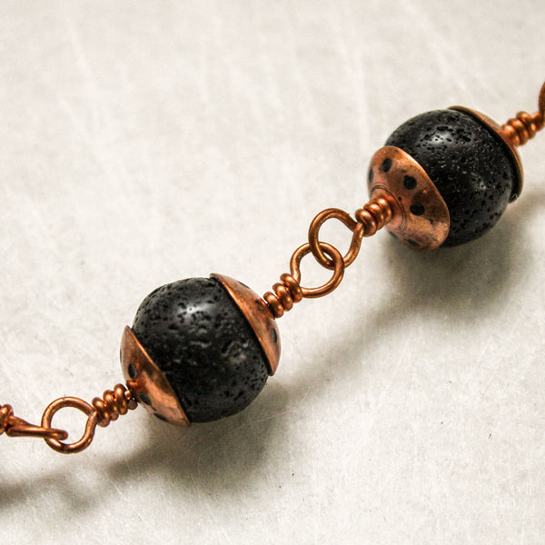 Lava Stone Copper Bracelet