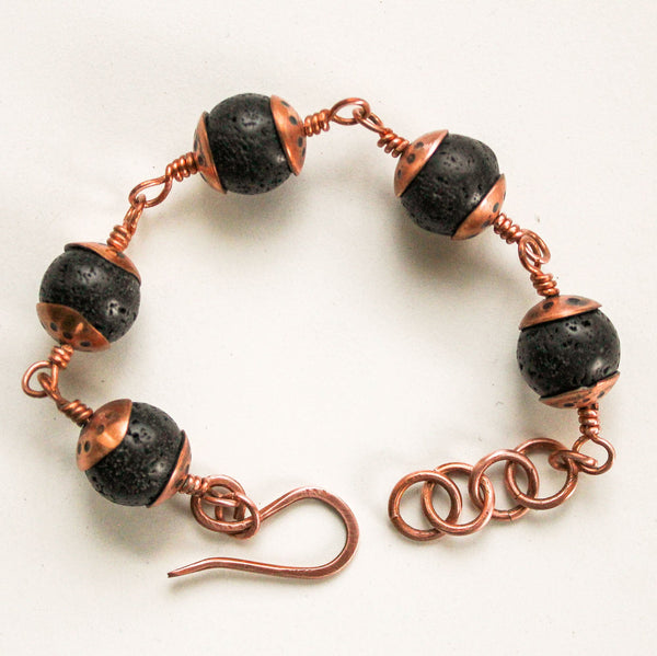 Lava Stone Copper Bracelet