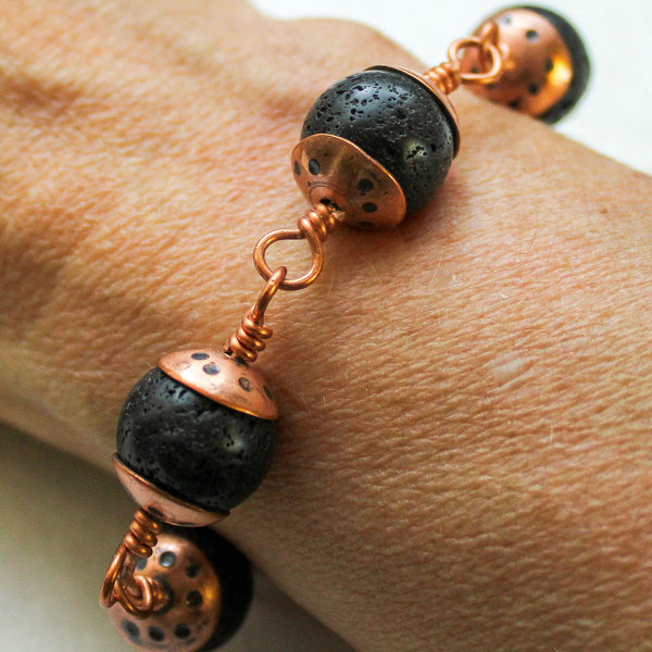 Lava Stone Copper Bracelet