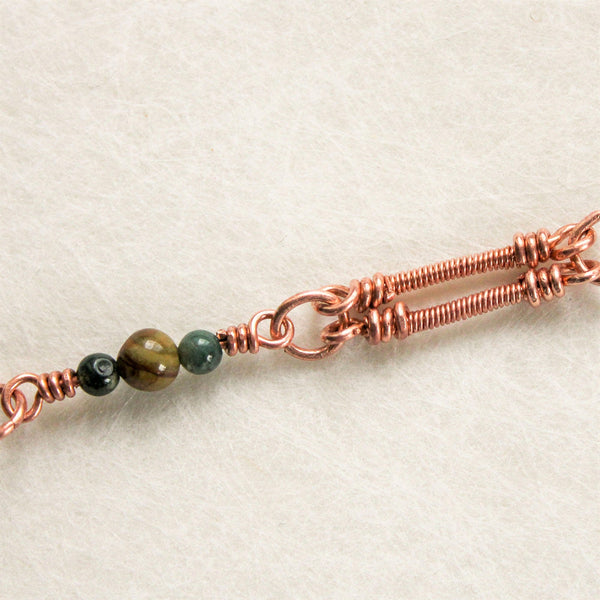 Moss Agate Copper Bracelet - Gift for Her