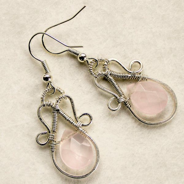 Rose Quartz Teardrop Sterling Silver