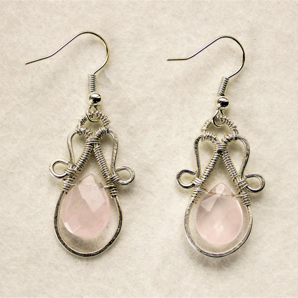 Rose Quartz Teardrop Sterling Silver