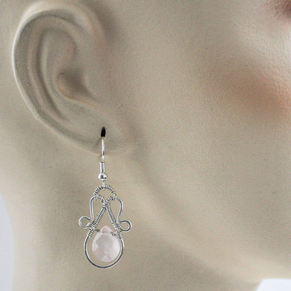 Rose Quartz Teardrop Sterling Silver