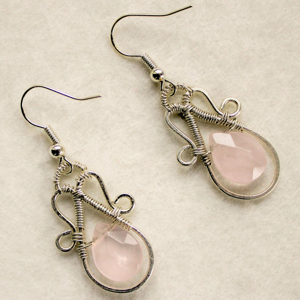 Rose Quartz Teardrop Sterling Silver