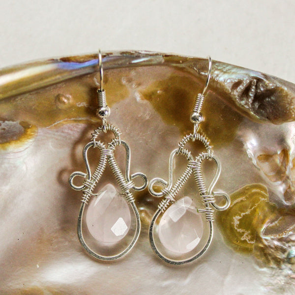 Rose Quartz Teardrop Sterling Silver