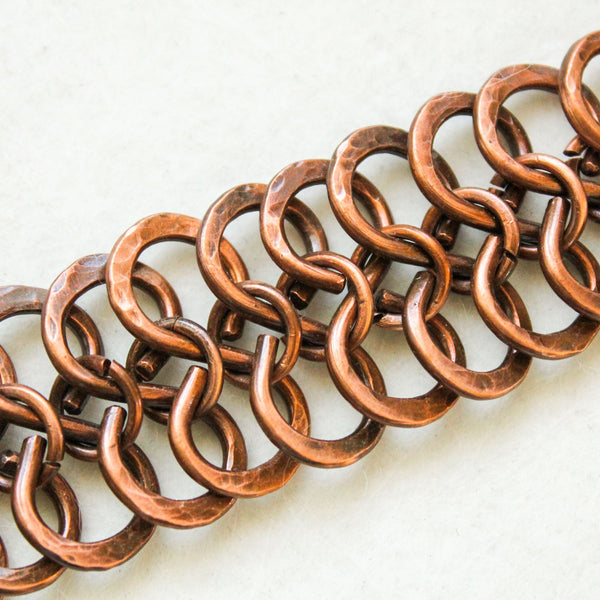 Celtic-Inspired Chunky Copper Bracelet – Infinity Figure 8, Textured Antique Finish, Unisex