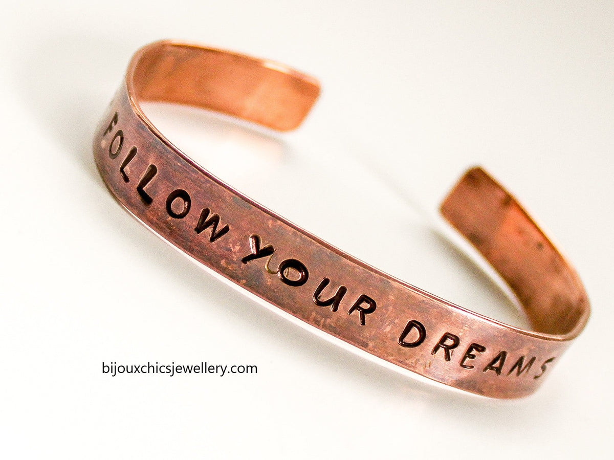 Follow Your Dreams Copper Cuff Bracelet