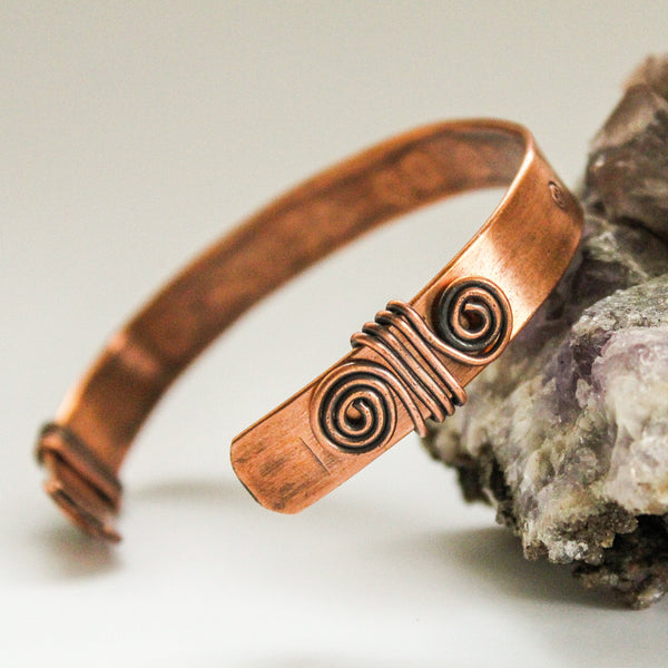 Quote Copper Cuff Bracelet (Life is Good) - Adjustable (UNISEX)