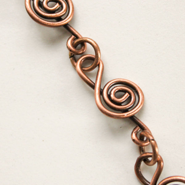 Treble Clef Copper Bracelet, Matching Earrings (UNISEX)