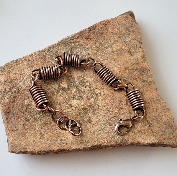 Unisex Copper Bracelet Wire Wrap Handcrafted and Adjustable