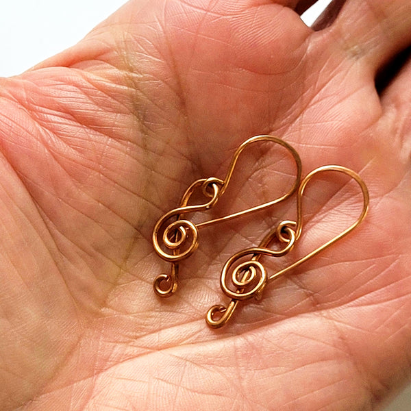 Treble Clef Copper Earrings, Music Symbol, Matching Bracelet