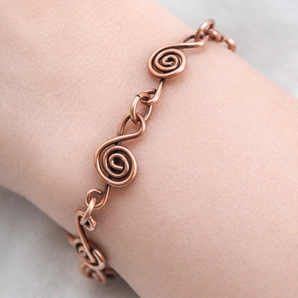 Treble Clef Copper Bracelet, Music Symbol, Matching Earrings (UNISEX)