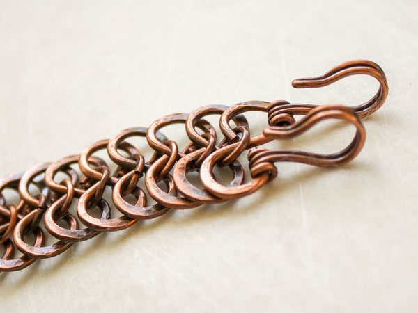 Celtic-Inspired Chunky Copper Bracelet – Infinity Figure 8, Textured Antique Finish, Unisex