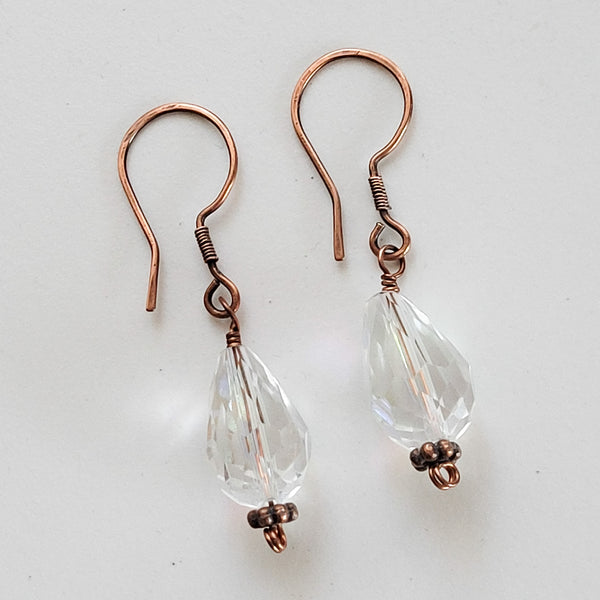 Clear Crystal Teardrop Earrings, Classic Crystal Dangle Earrings