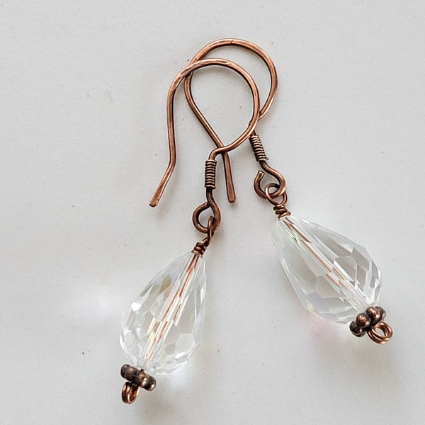 Clear Crystal Teardrop Earrings, Classic Crystal Dangle Earrings