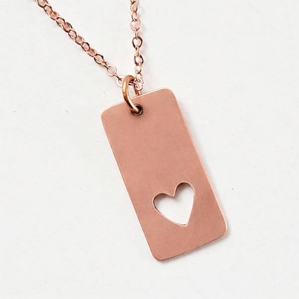 Romantic Copper Heart Pendant, 16” Copper Chain Heart Pendant, Matching Earrings, Gift for Her