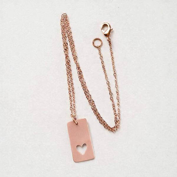 Romantic Copper Heart Pendant, 16” Copper Chain Heart Pendant, Matching Earrings, Gift for Her