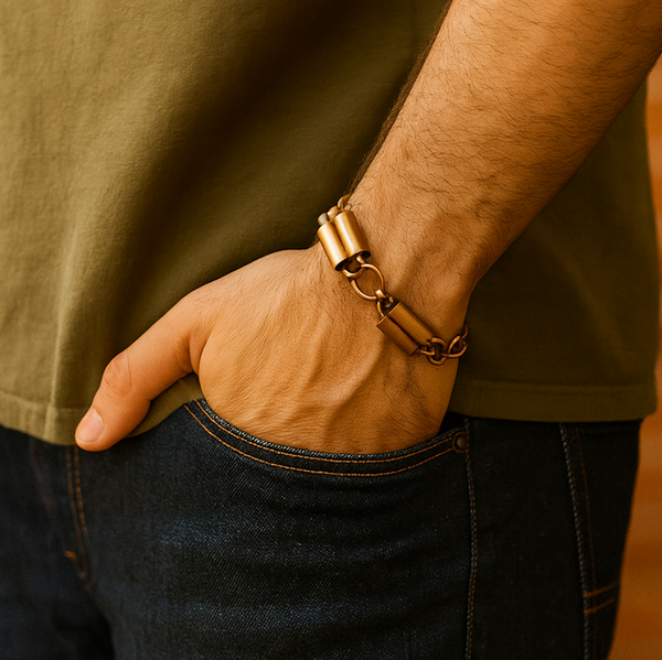 Copper Tube Bracelet, Rustic Original Bracelet, Stackable, Adjustable Unisex Bracelet