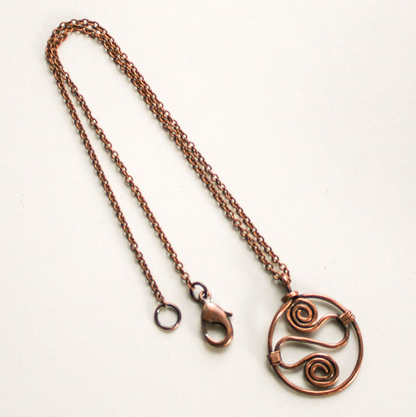 Celtic Copper Pendant Necklace - Gift for Her