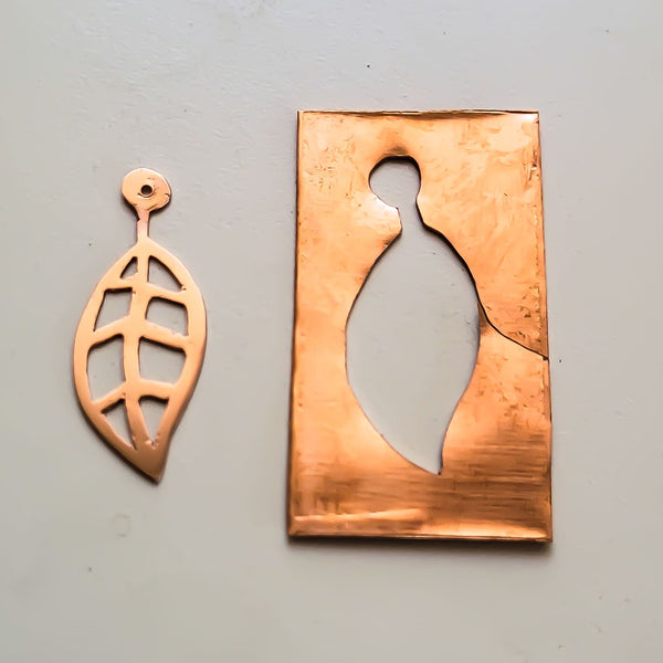 Minimalist Leaf Copper Earrings, Every day Earrings