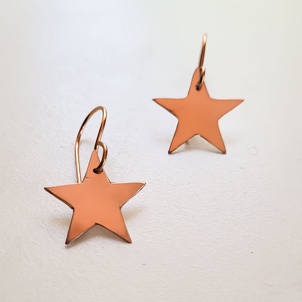 Minimalist Flower Copper Earrings