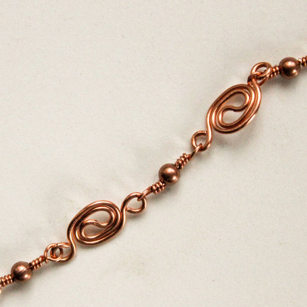 Copper Chain Spiral Necklace
