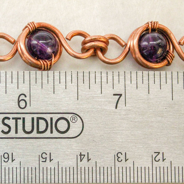 Amethyst Copper Chain Necklace - Adjustable