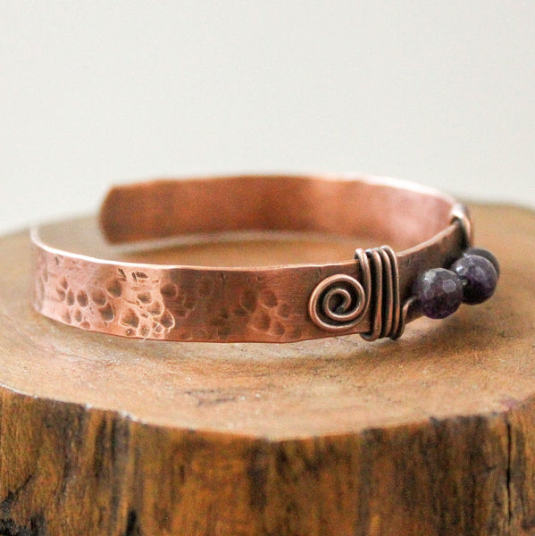 Amethyst Copper Cuff Bracelet