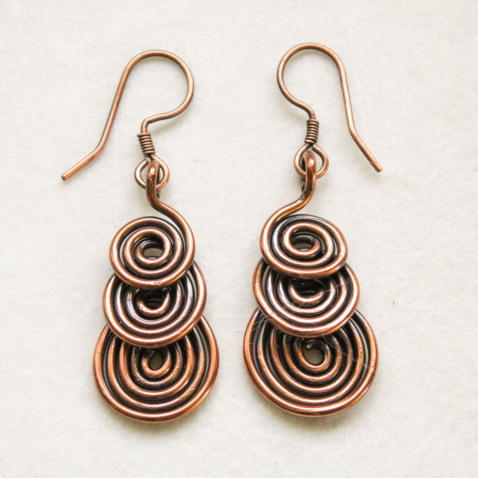 Celtic Copper Spiral Earrings
